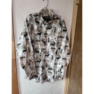 Woolrich Deer Print Button Up Sz XL‎
